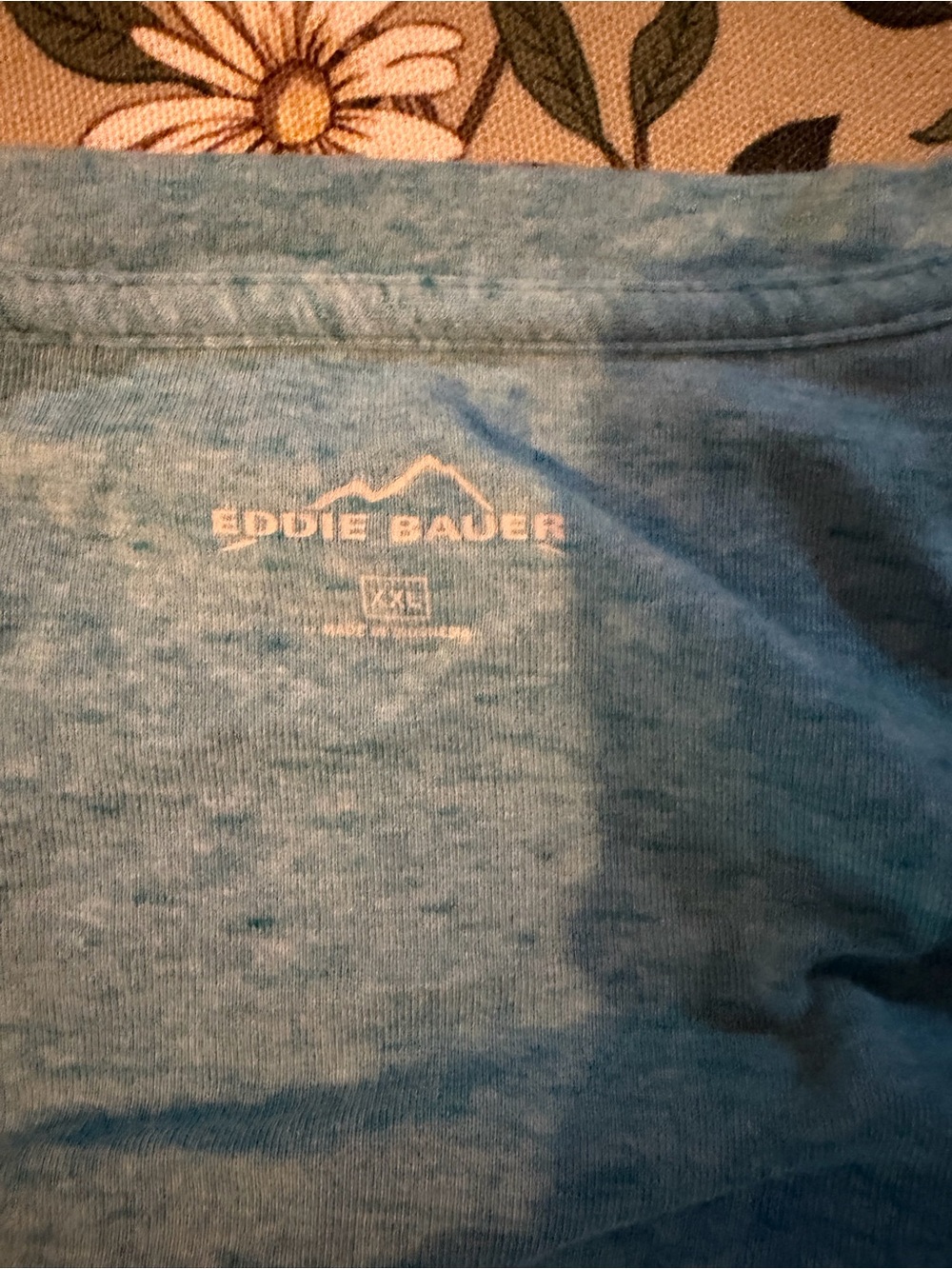 Eddie Bauer Heathered Sky Blue Long Sleeve Tee